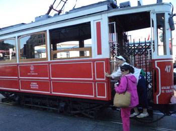 tram car on Istaklal St.