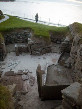 view from inside a Skara Brae structure