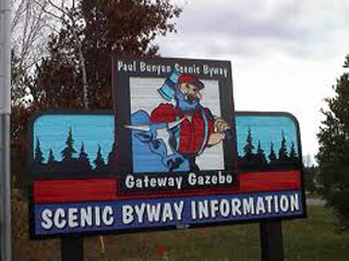 Paul Bunyan Scenic Byway highway sign