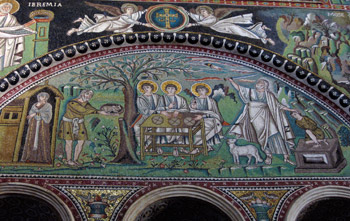 Sacrifice of Isaac mosaic in Basilica of San Vitale 