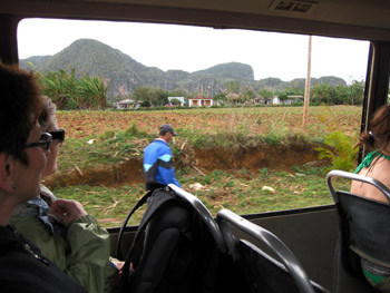 driving through Vinales valley