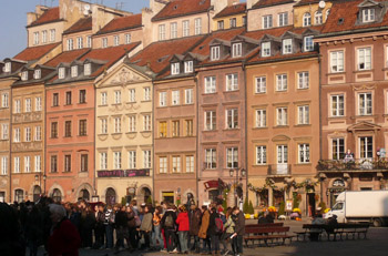 Warsaw old town square after reconstruction
