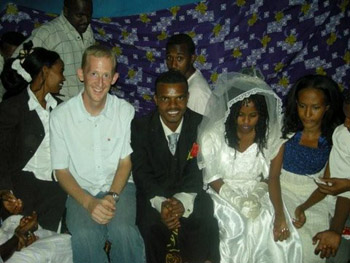 the author with wedding party in Ethiopia
