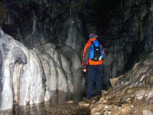 the author inside Spar Cave, Skye