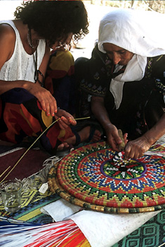 Bedouin women weaving