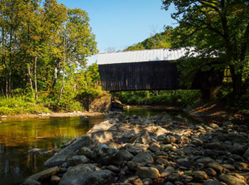 covered bridge in Chelsea Vermont