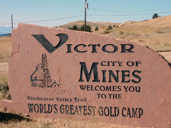Victor Colorado welcome sign