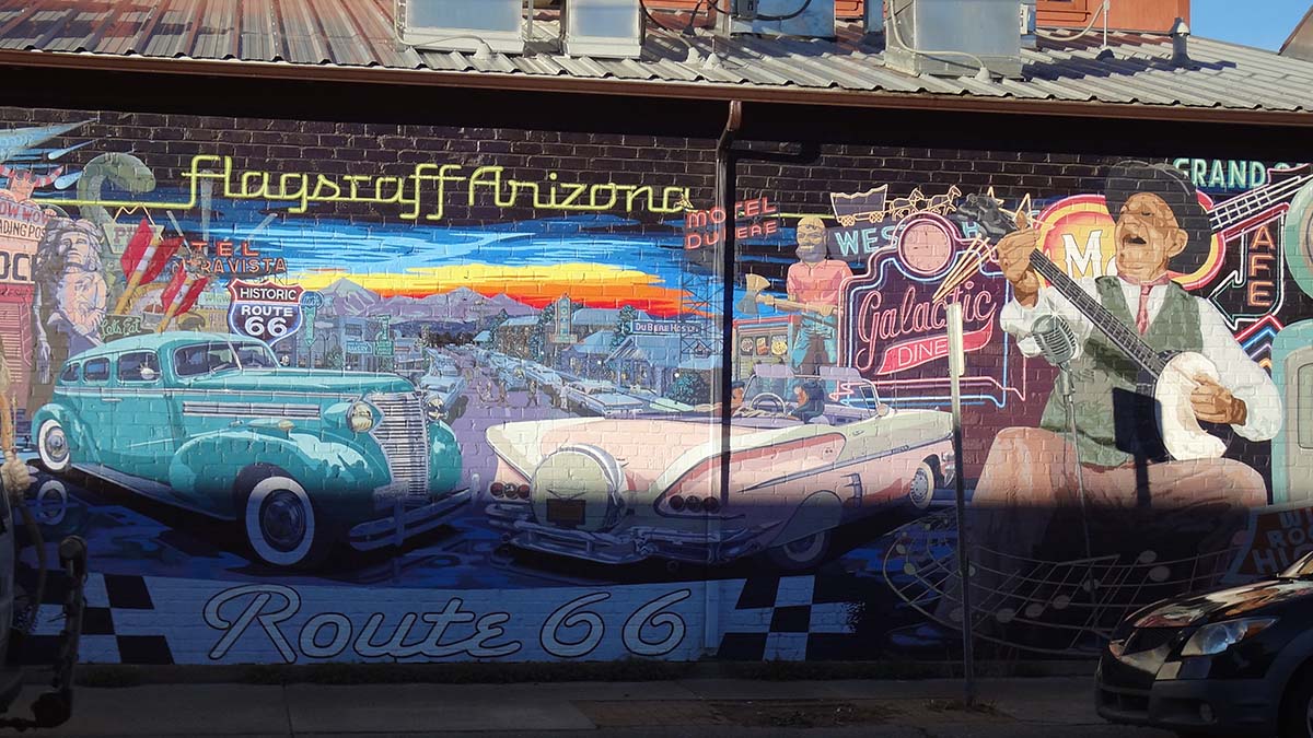 Route 66 mural in Flagstaff