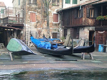 gondolas out of water