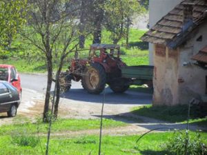 tractor in Slovenian village