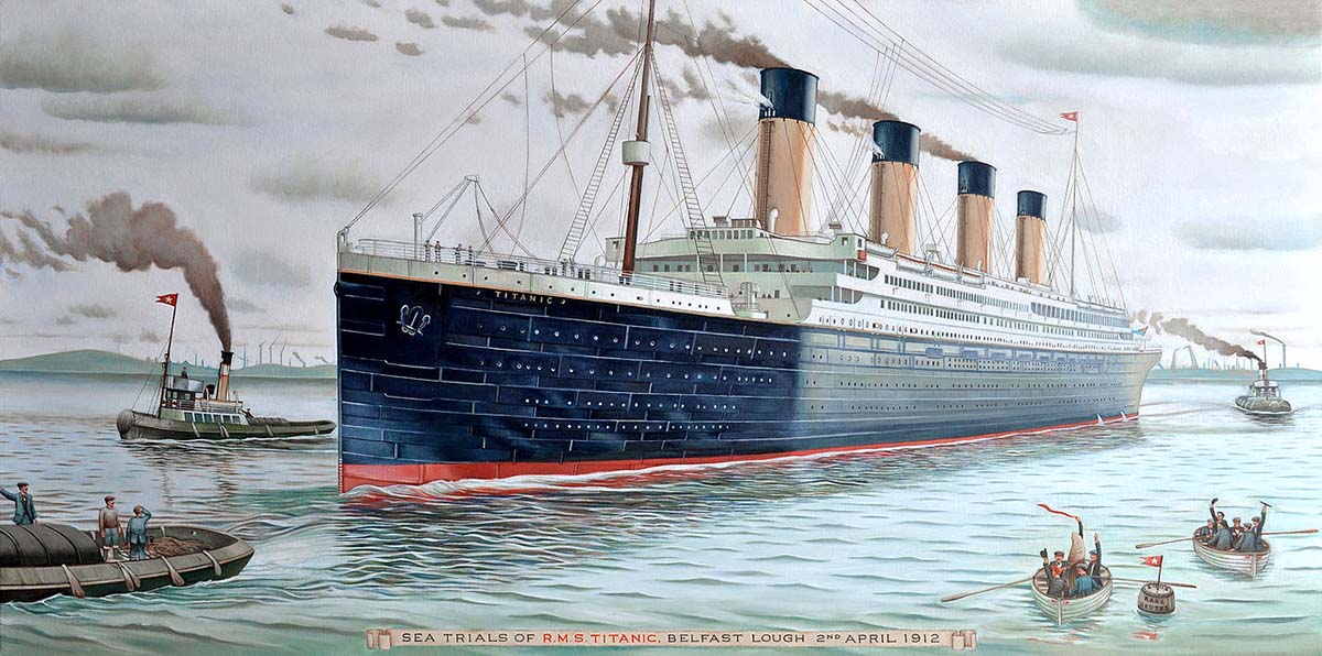 Titanic sea trials illustration