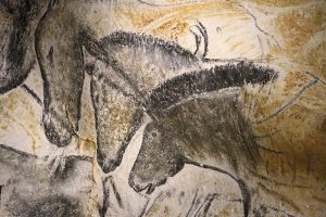 painting of horses in Chauvet cave