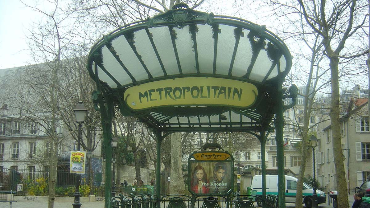 Metro station sign, Paris