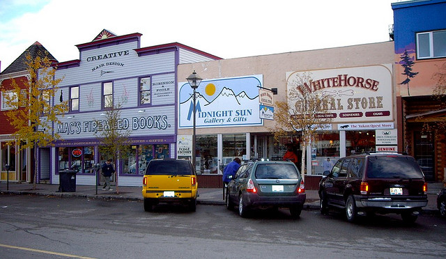 row of shops in Whitehorse