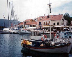 boat in Kefalonia harbor