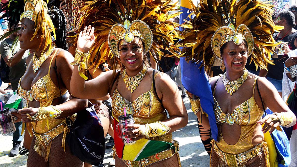 women dancing in Notting Hill Carnival
