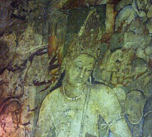 Bodhisattva Padmapani painting in Ajanta cave