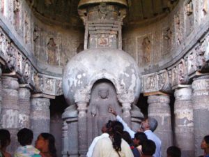 spiritual carvings in Ellora cave