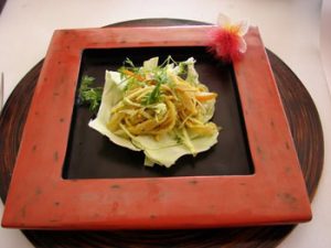 Burmese fish cake salad