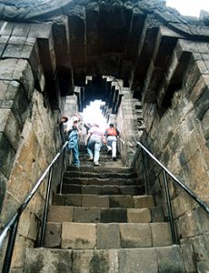 walking up into Borobudur