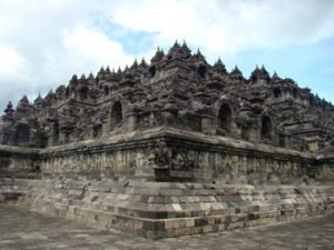 Looking at the Borobudur temple