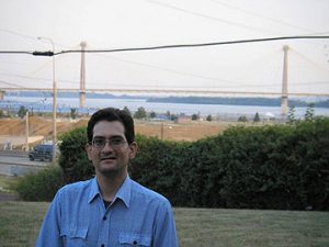 the author at the Clark Bridge on the Mississippi River