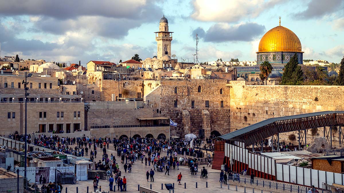 Jerusalem, with the Western wall and Dome of the Rock