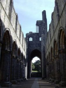 nave of roofless abbey