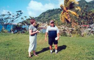 the author and her guide, the former Lord Mayor of Levuka