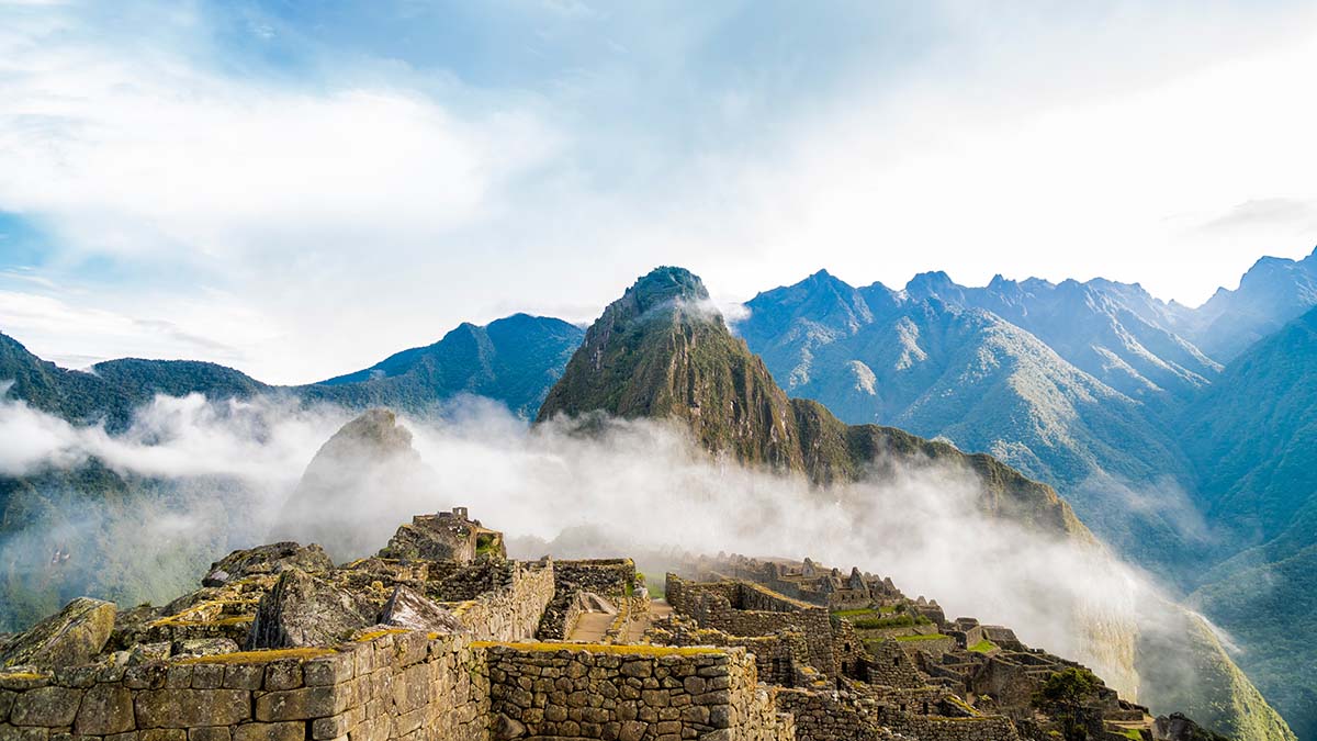 clouds over Machu Picchu