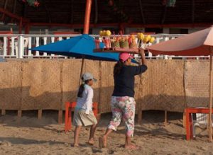 fruit vendor on beach