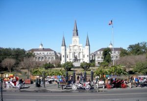 New Orleans skyline with St. Louis Cathedral