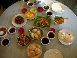 array of dim sum foods