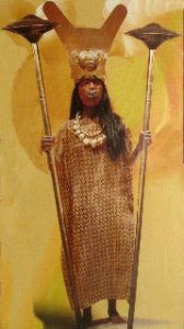 representation of mummy of tattooed Moche queen