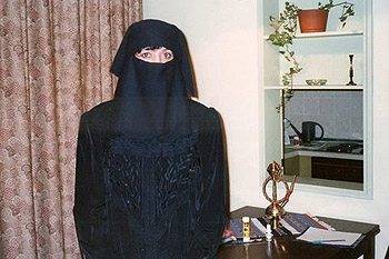 the author wearing a burkakha