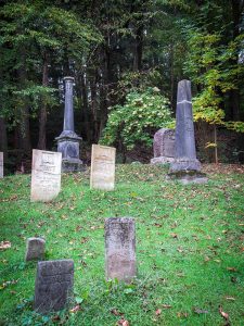 headstones in Indian Castle church cemetery