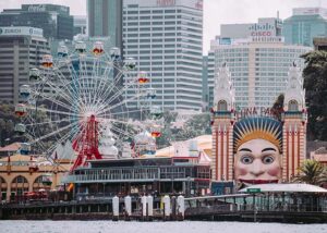 Luna Park in the center of Sydney, Australia