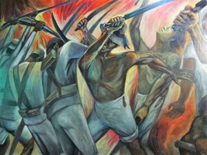 Yucatan caste war mural painting