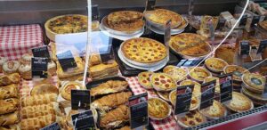 Baked goods in supermarket