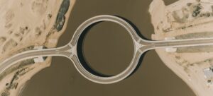 The rounded bridge in Laguna Garzón, Uruguay.