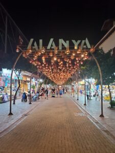 shops in Alanya at night