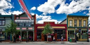 Old shop buildings in Breckenridge, Colorado