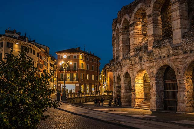 Verona Italy at night