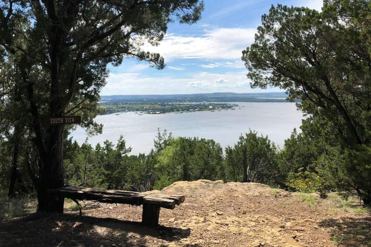 Table under trees at Possum Kingdom Lake