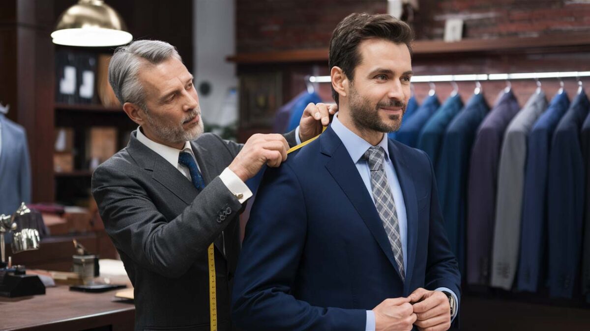 tailor measuring custom suit