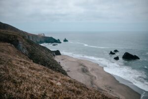 Sandy Beach and the rocks on Sonoma Coast.