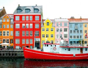 Copenhagen buildings and boat
