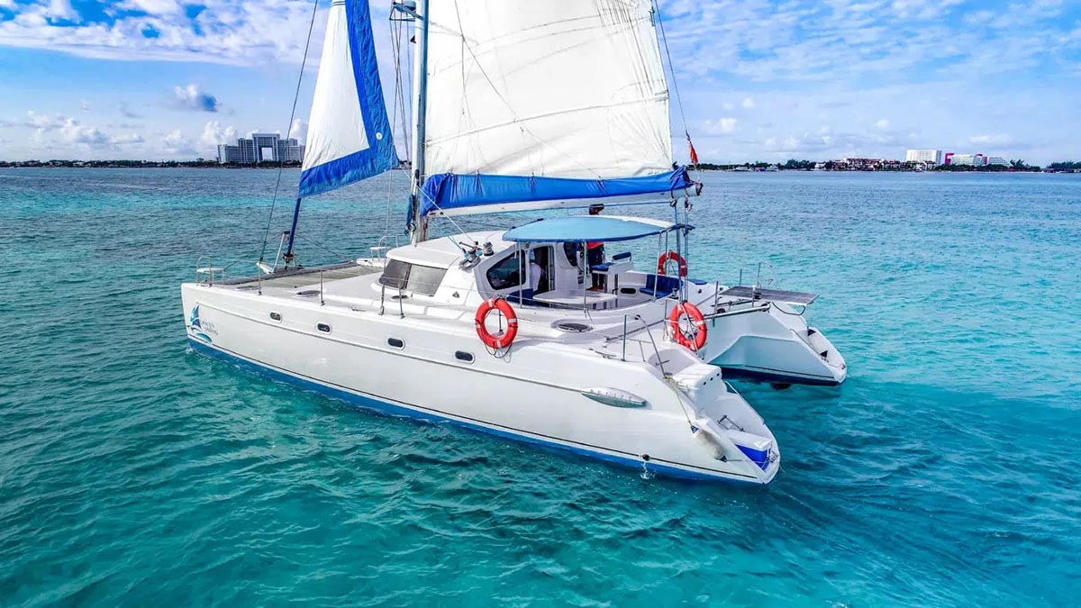 Catamaran sailing the Caribbean