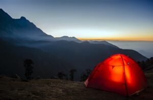 backpack camping in California