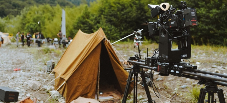 tent in movie set